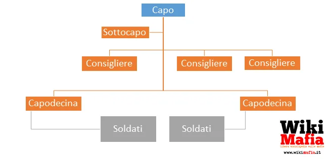 Schema della struttura gerarchica di Cosa Nostra
